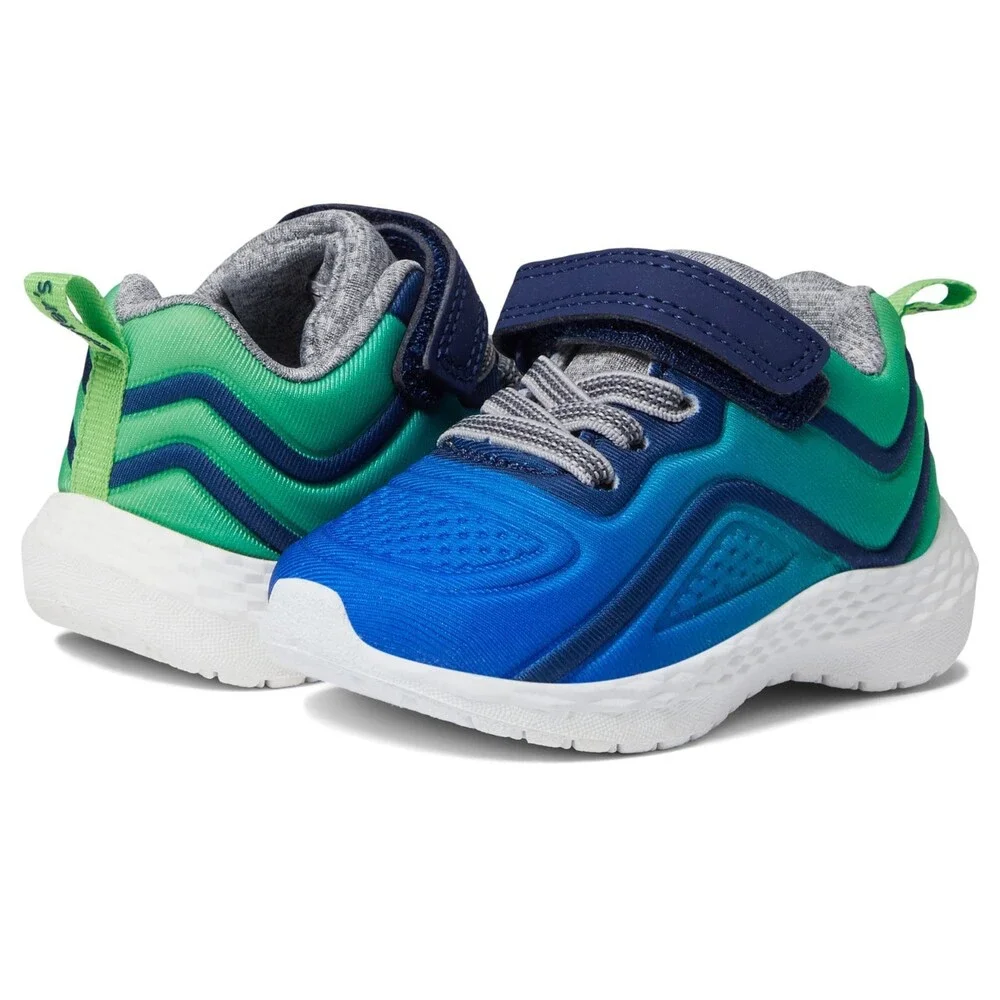 Carter's Mercury-B Sneakers Boys US 5 Blue Green Low Top Athletic Shoes ZAP2621